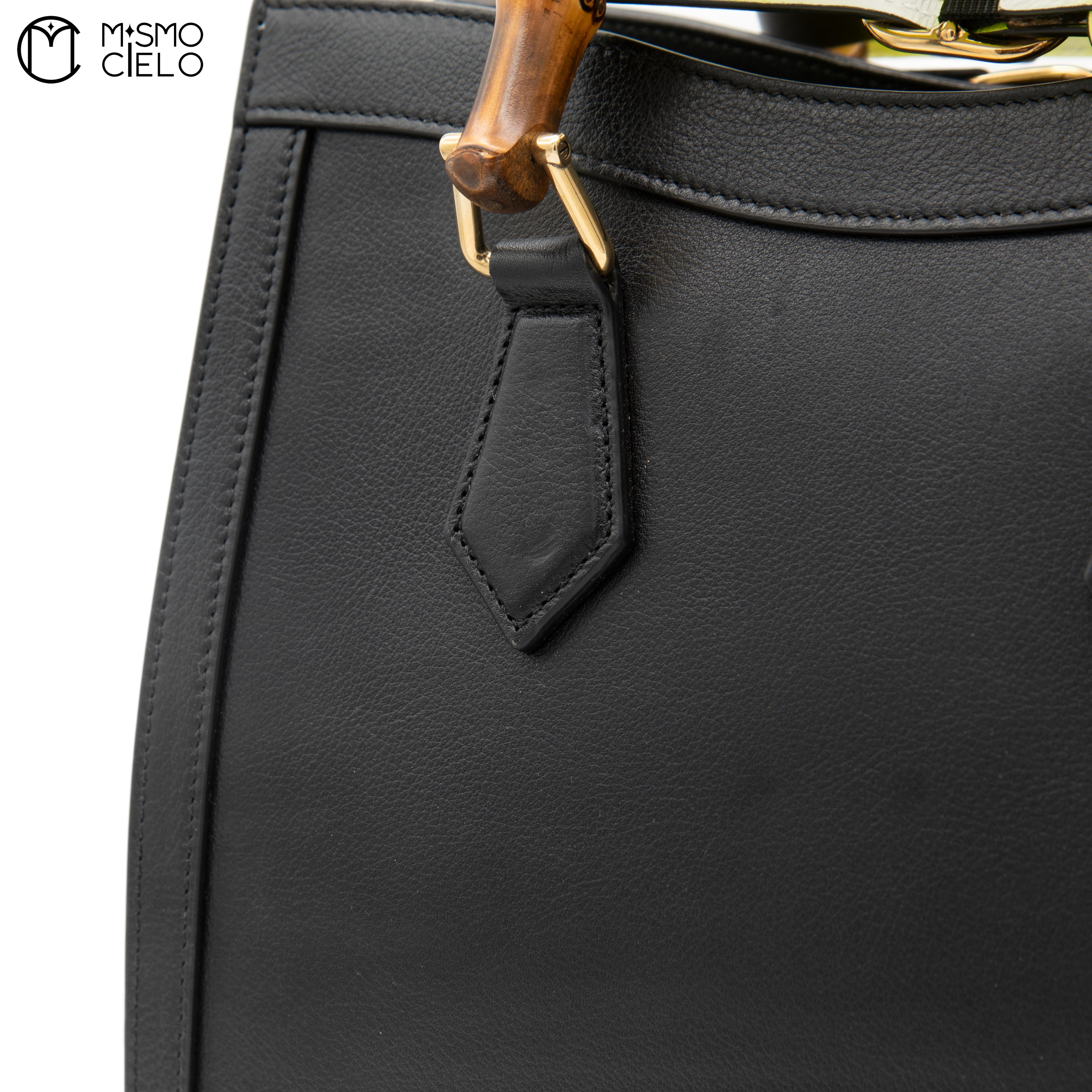 Black Diana Bamboo Shoulder Bag
