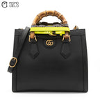 Black Diana Bamboo Shoulder Bag