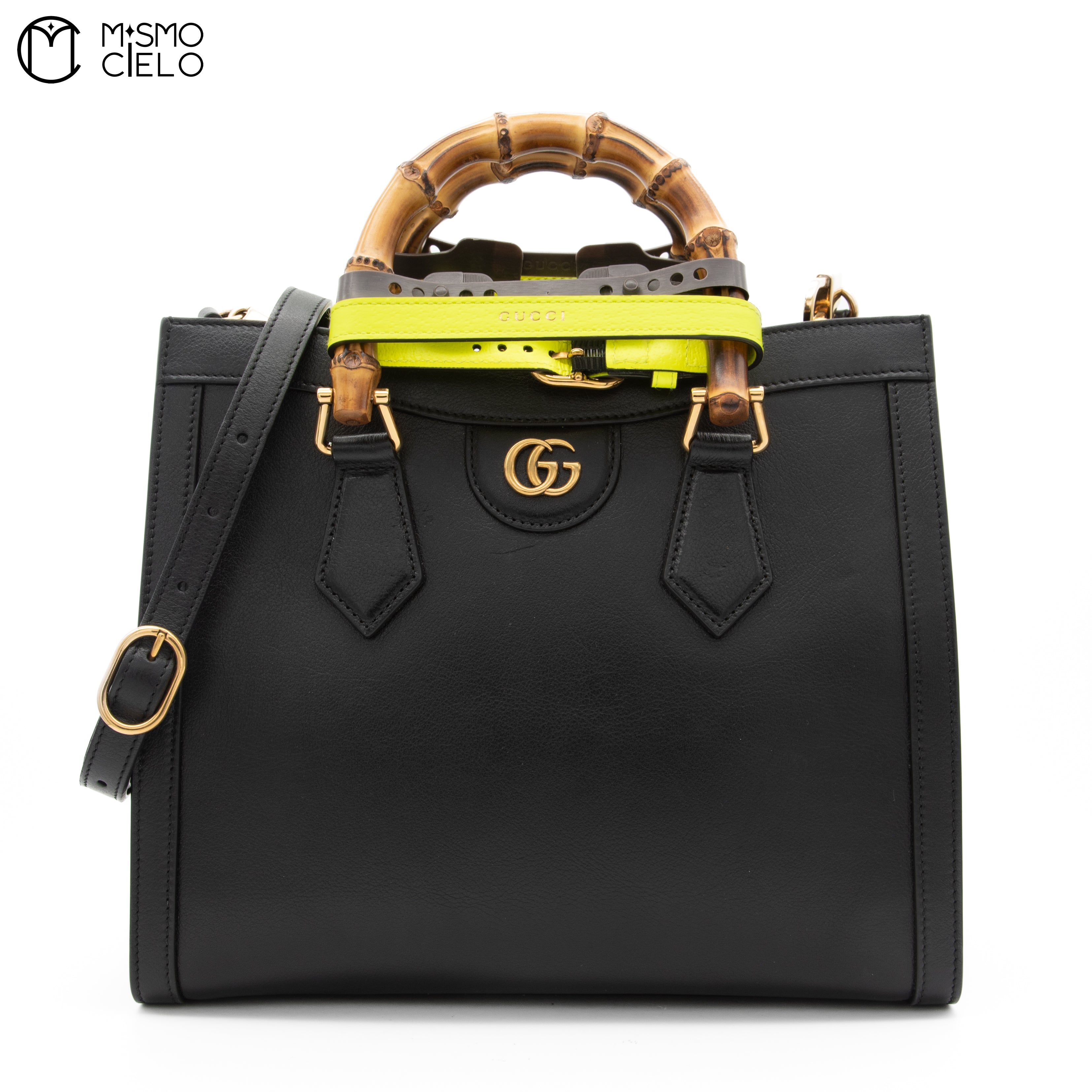 Black Diana Bamboo Shoulder Bag