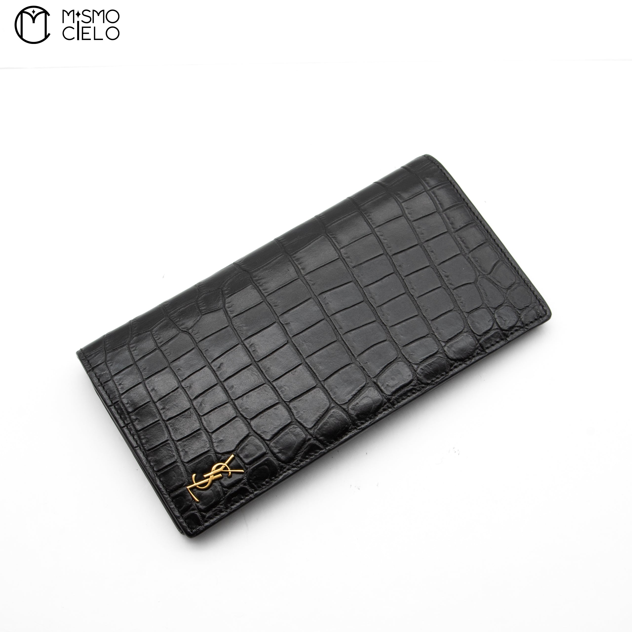 Black Crocodile Embossed Bi-fold Wallet