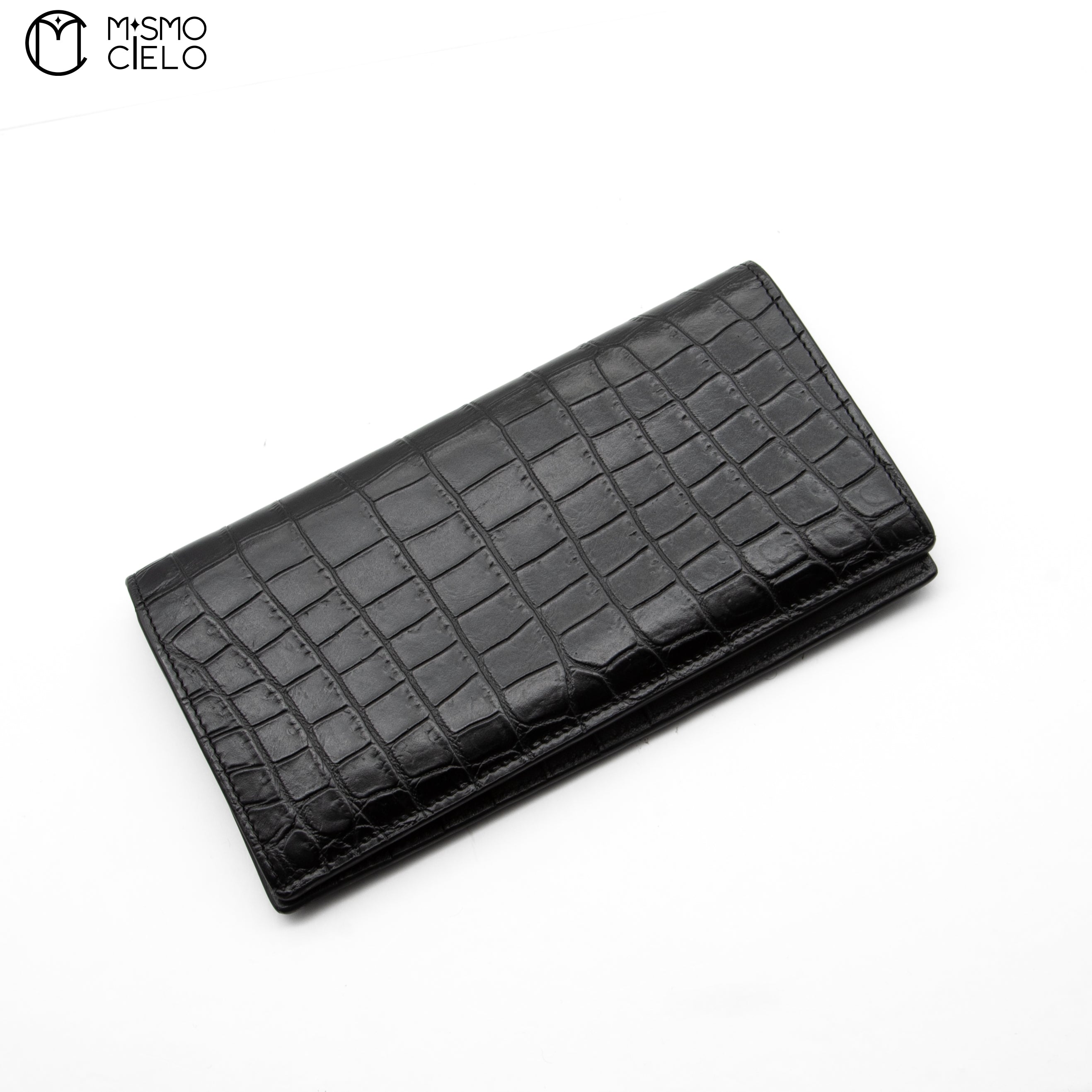 Black Crocodile Embossed Bi-fold Wallet