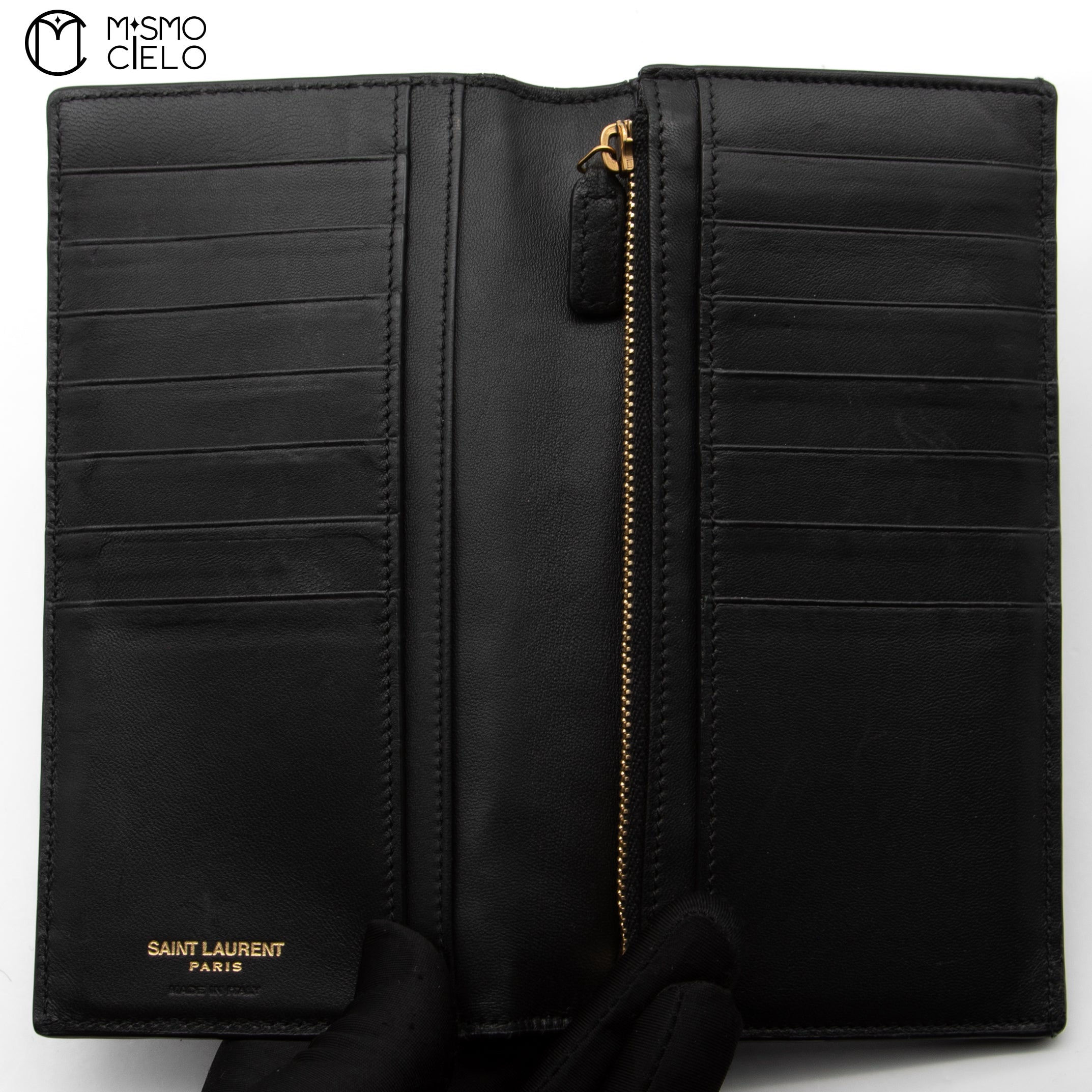 Black Crocodile Embossed Bi-fold Wallet
