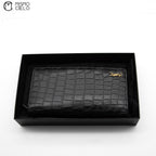 Black Crocodile Embossed Bi-fold Wallet