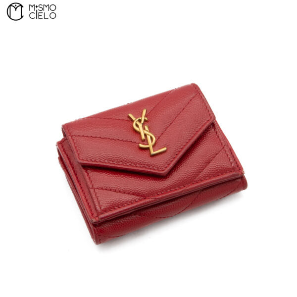 Mini Folding Wallet Red and Gold