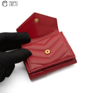 Mini Folding Wallet Red and Gold