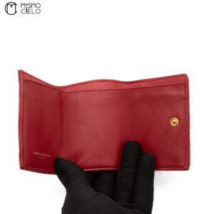Mini Folding Wallet Red and Gold