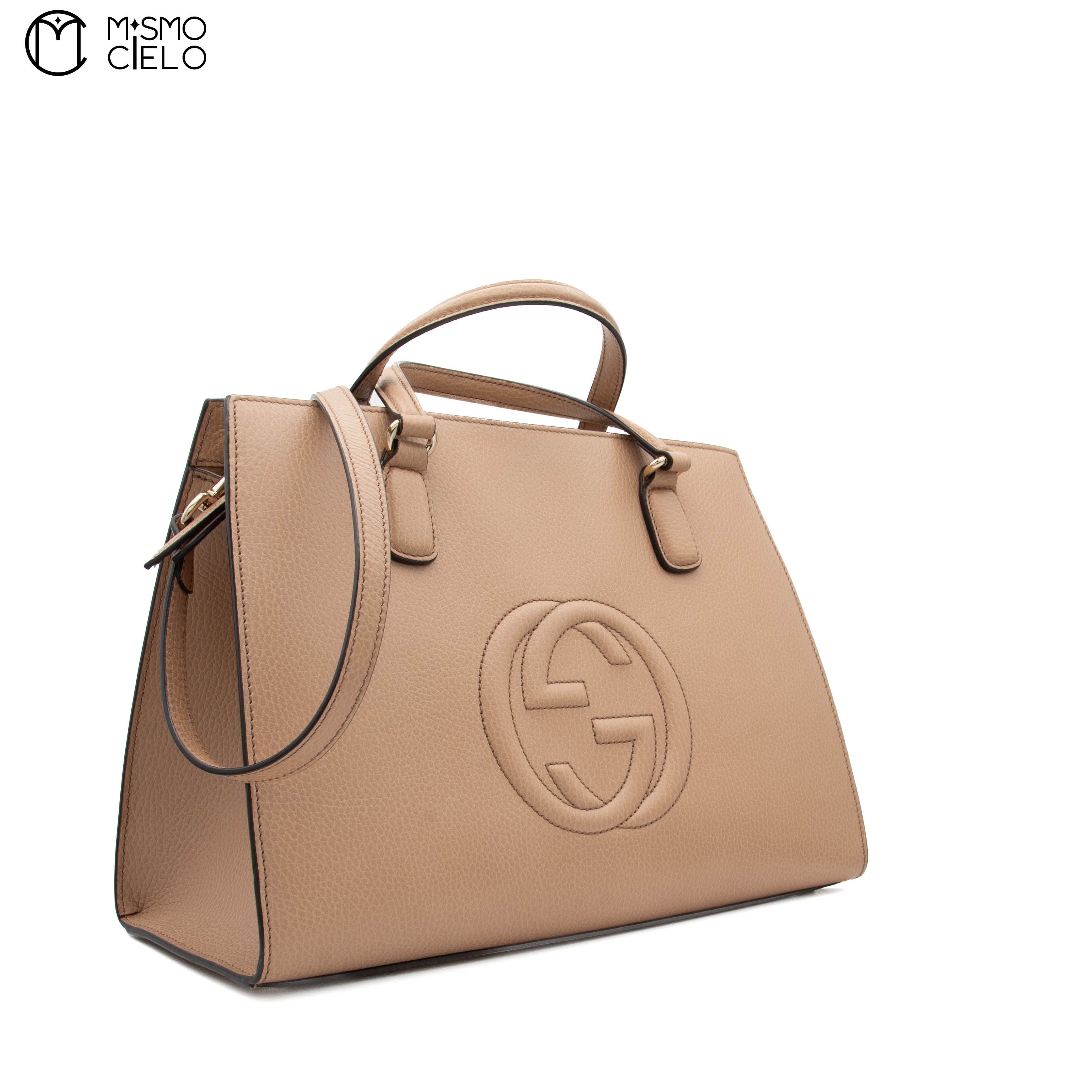 GUCCI Large Beige Soho Leather Handbag