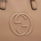 GUCCI Large Beige Soho Leather Handbag
