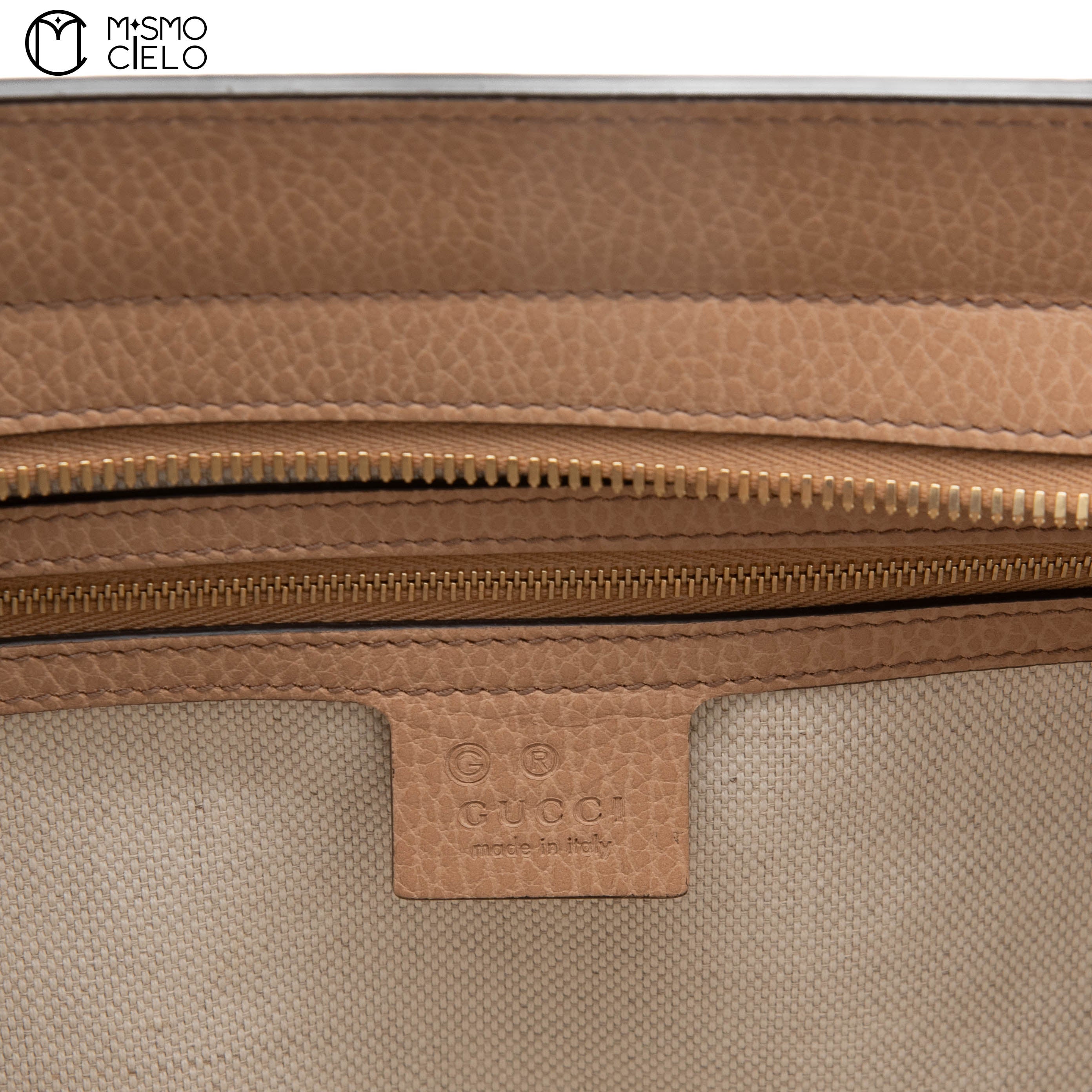 GUCCI Large Beige Soho Leather Handbag
