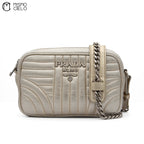 PRADA Diagramme Cross Body Champagne Gold Handbag