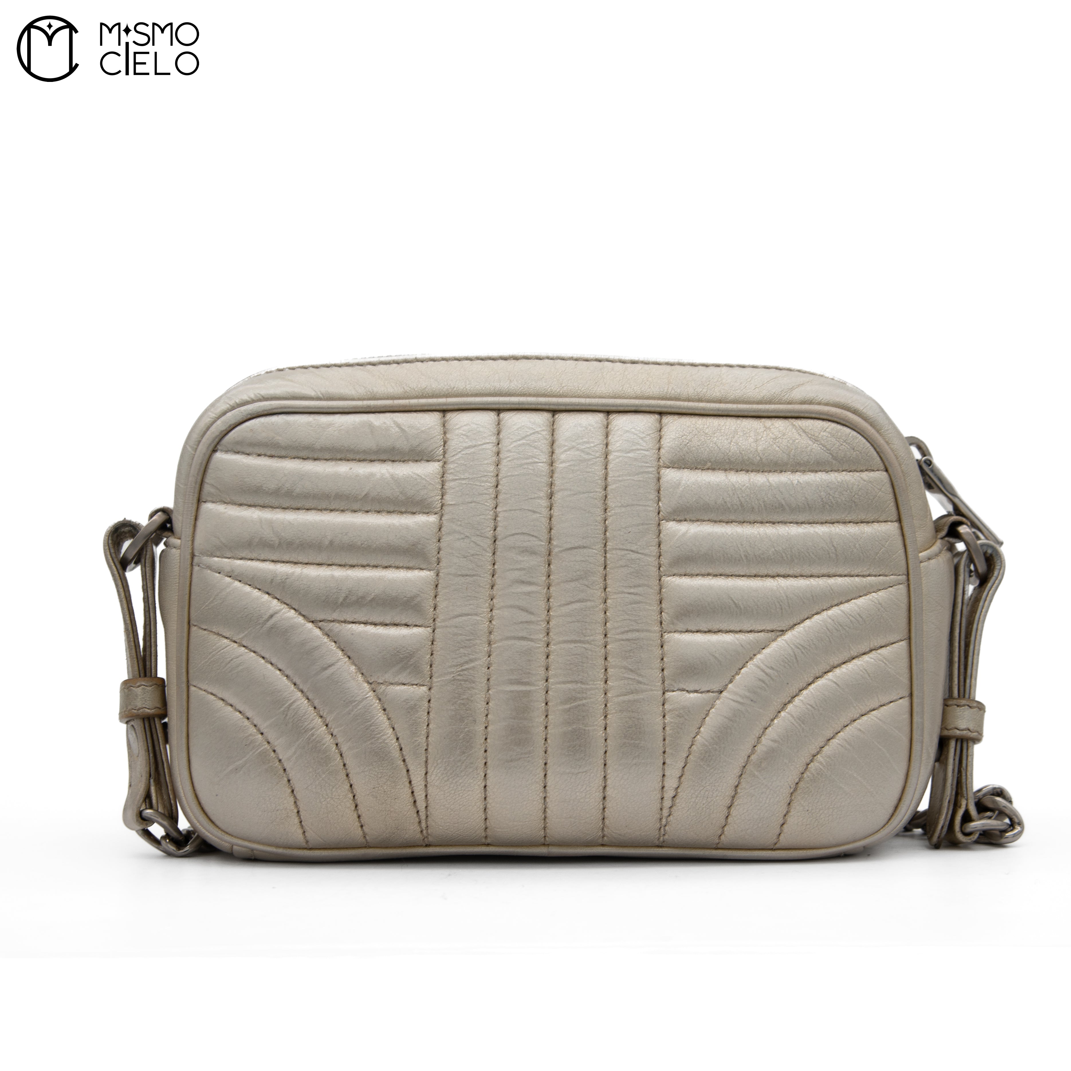 PRADA Diagramme Cross Body Champagne Gold Handbag