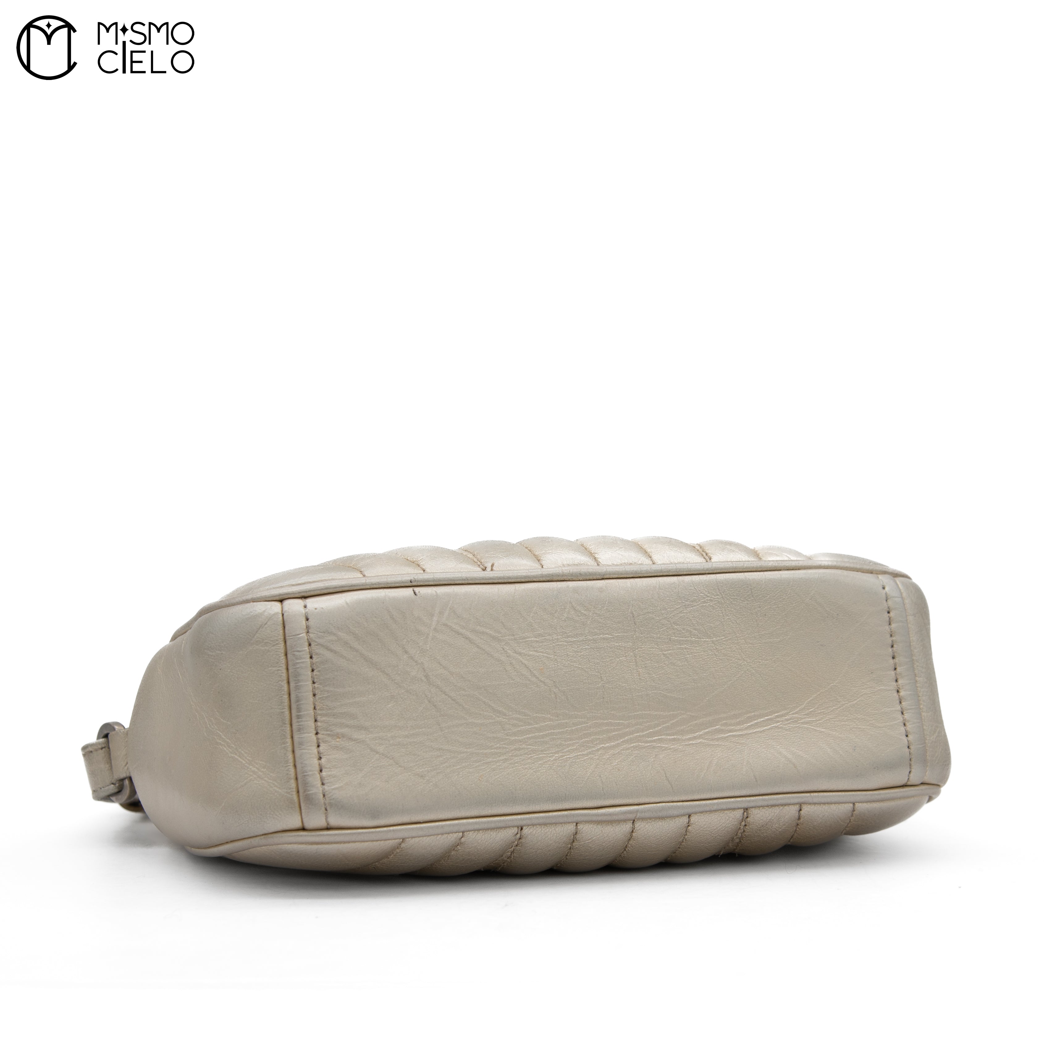 PRADA Diagramme Cross Body Champagne Gold Handbag