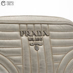 PRADA Diagramme Cross Body Champagne Gold Handbag