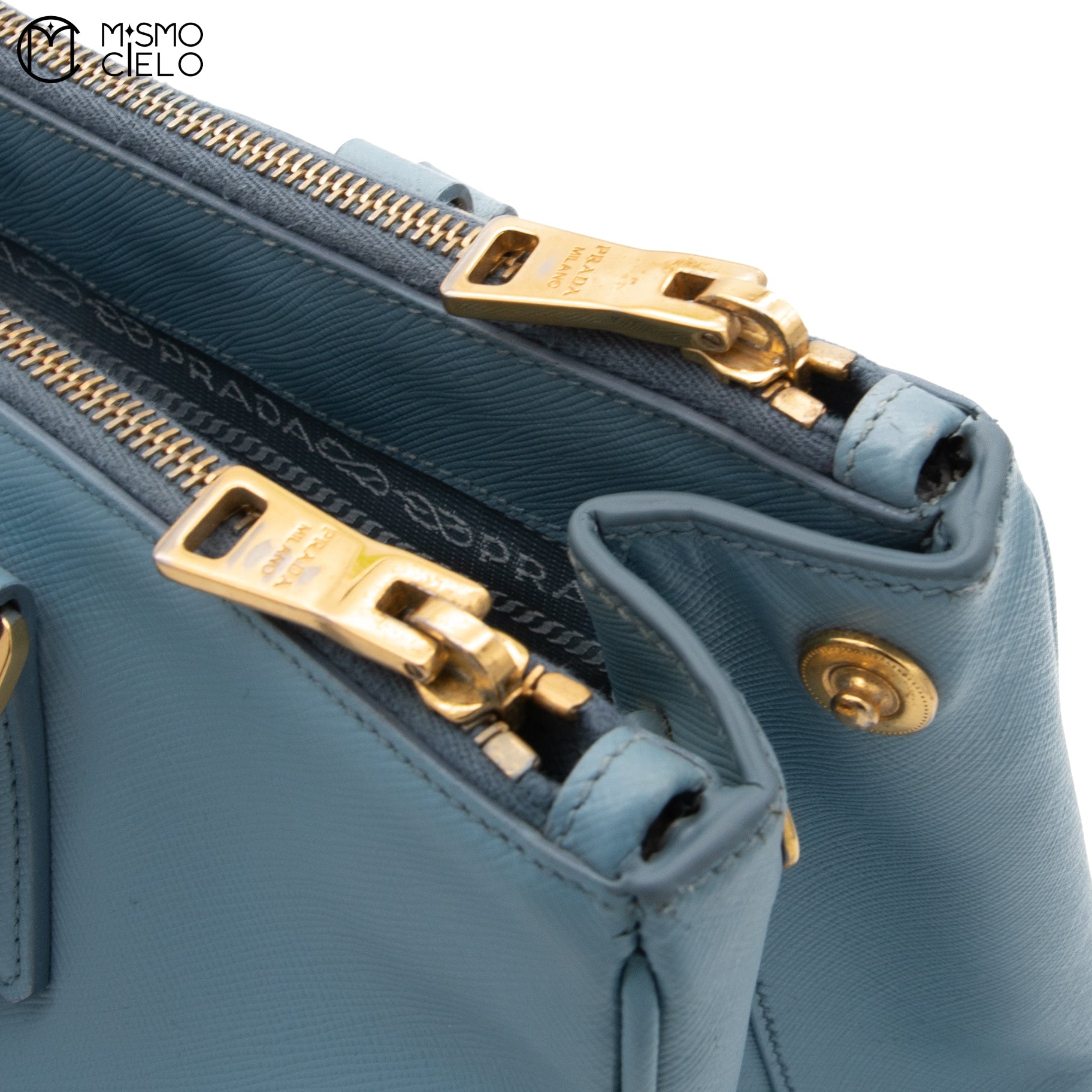 PRADA Blue Galleria Large Handbag