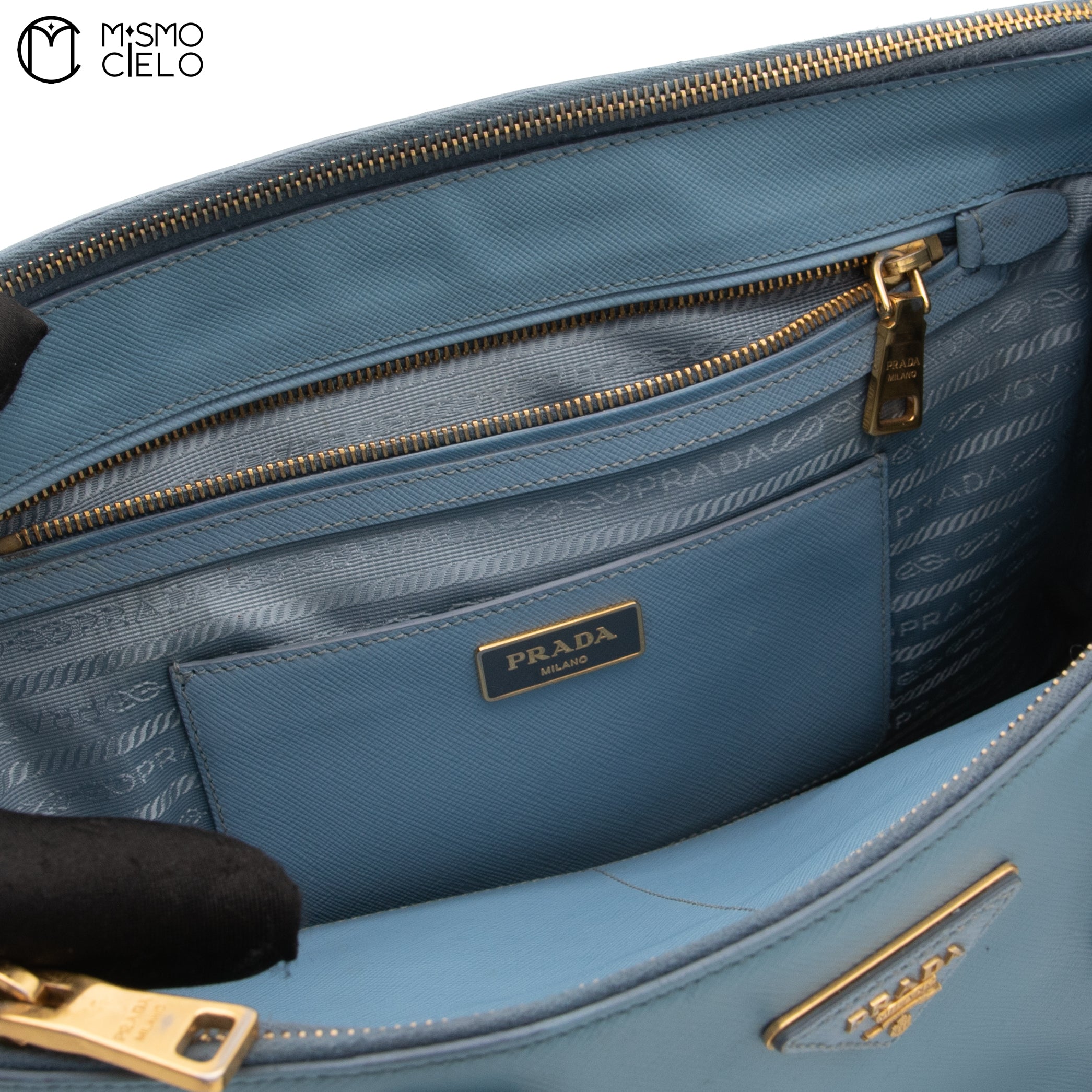 PRADA Blue Galleria Large Handbag