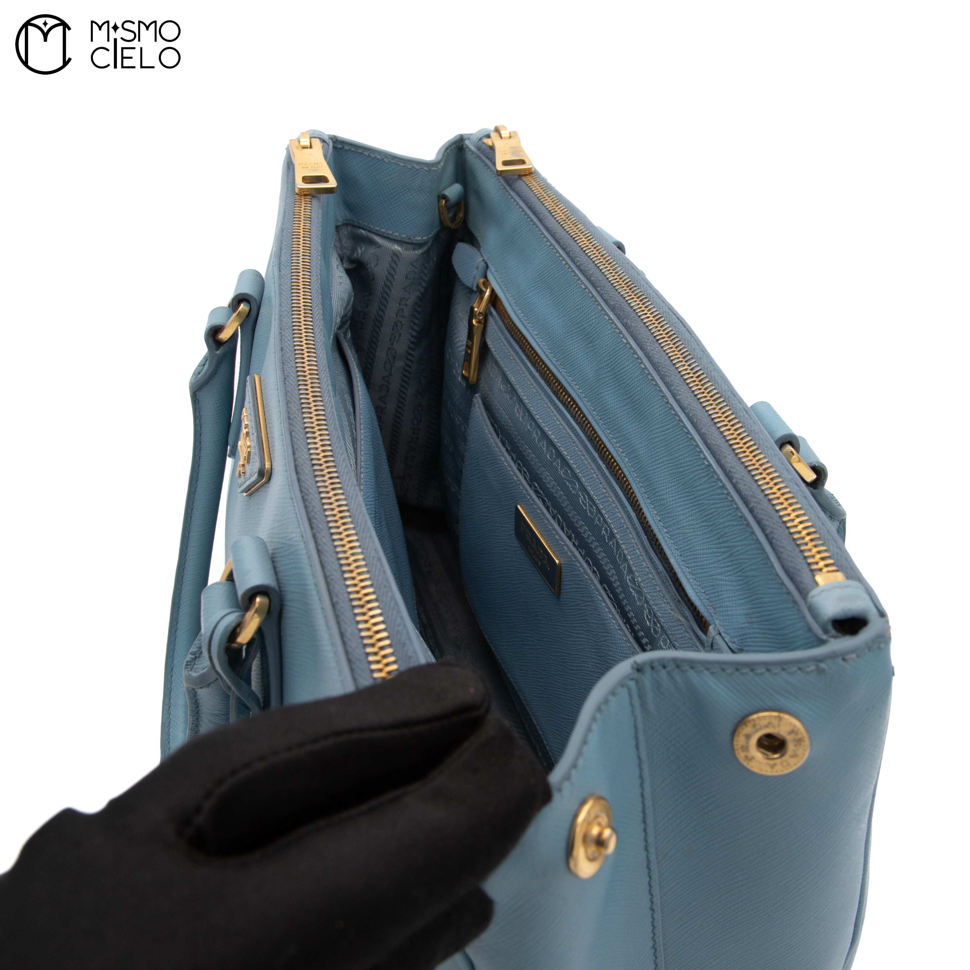 PRADA Blue Galleria Large Handbag