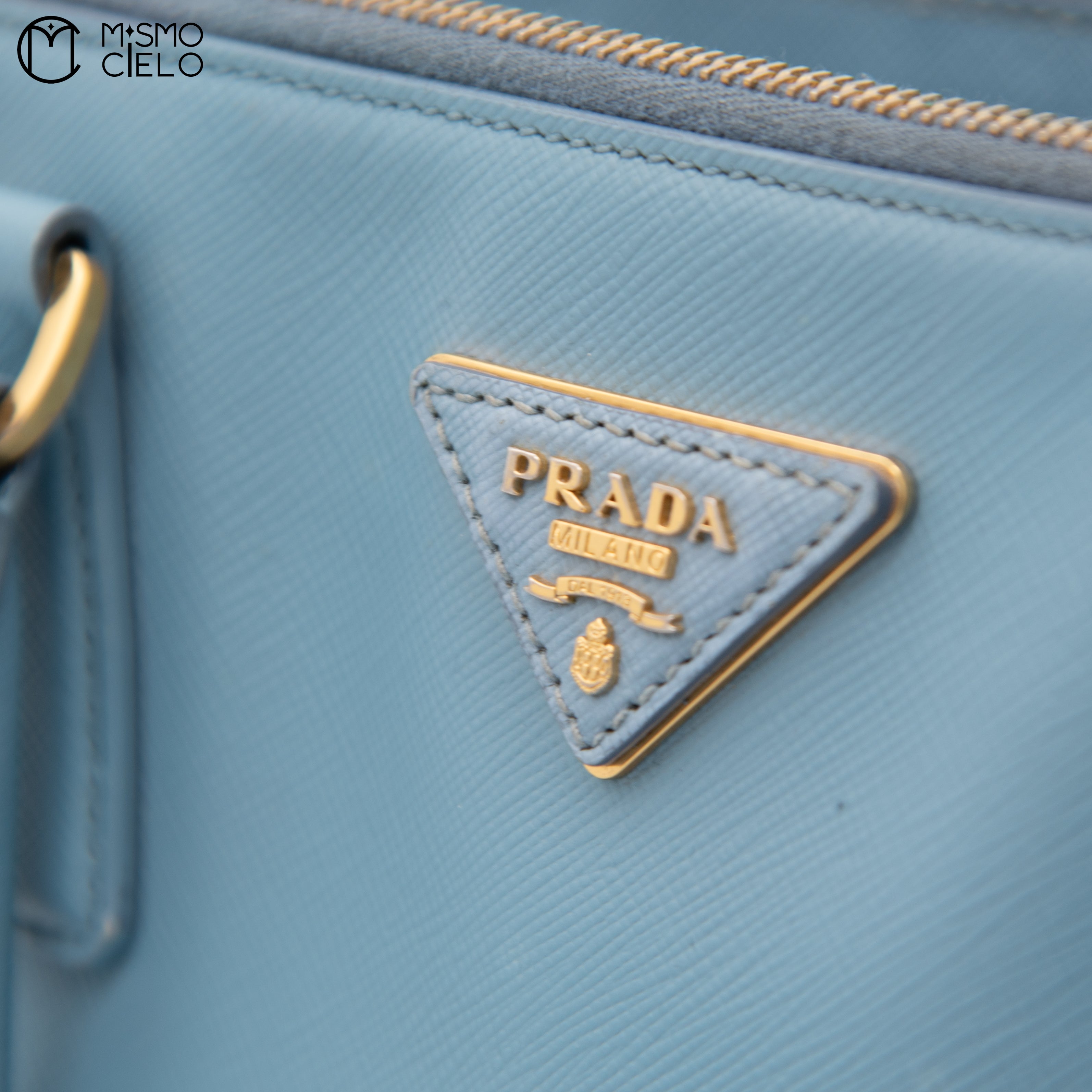 PRADA Blue Galleria Large Handbag
