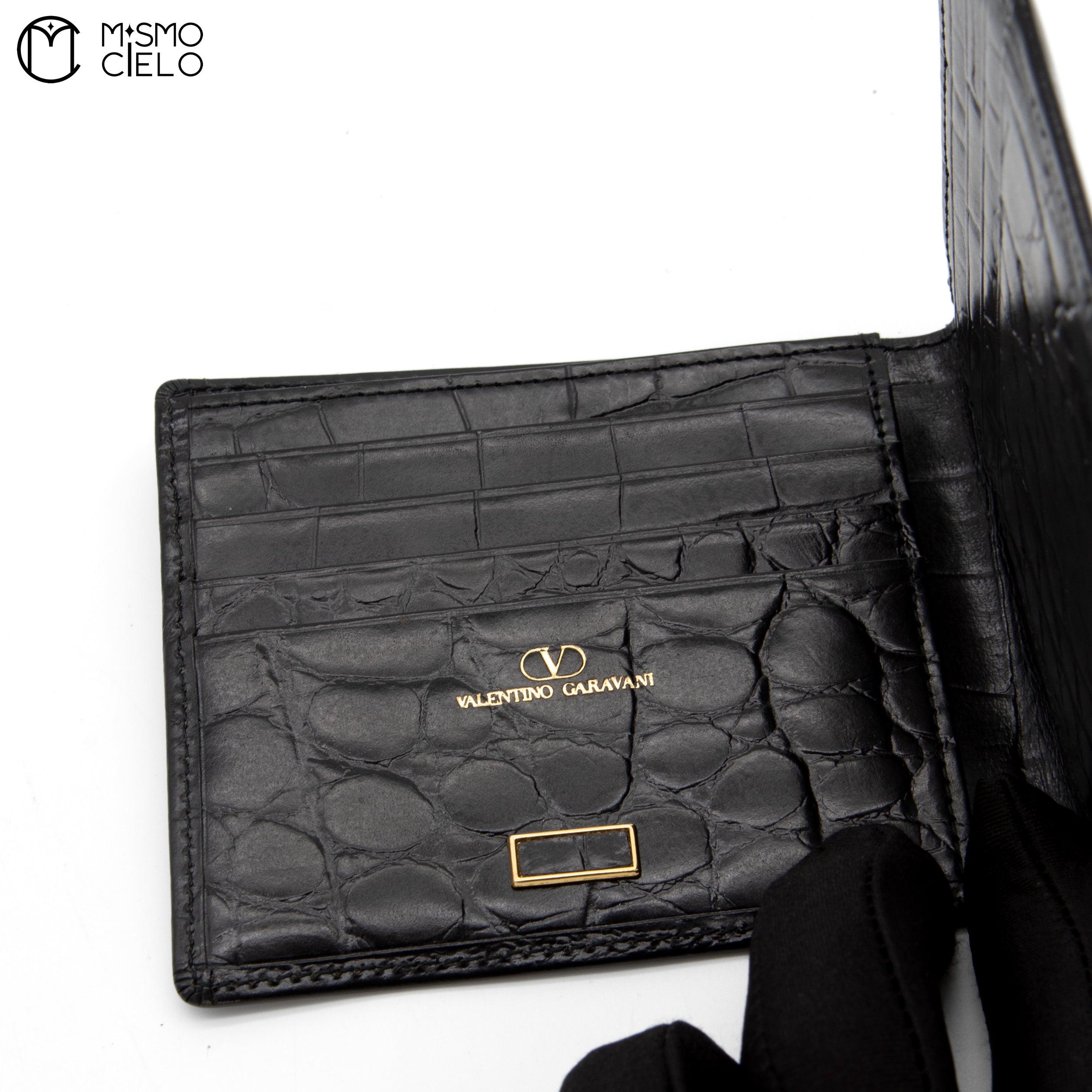 VALENTINO Garavani Crocodile Embossed Wallet