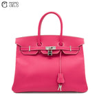 HERMES Authenticated Birkin 35 Epsom Rose Tyrian Handbag