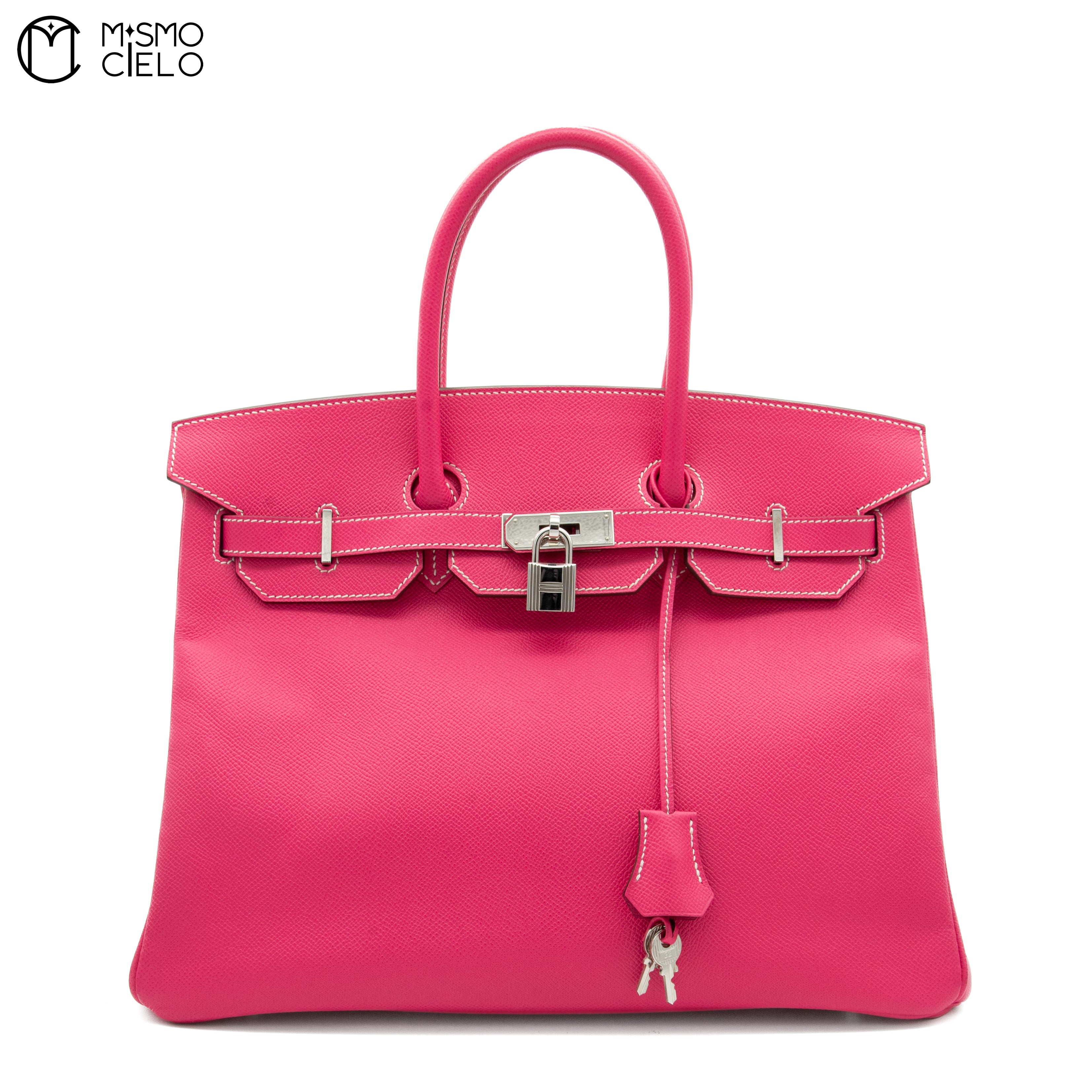 HERMES Authenticated Birkin 35 Epsom Rose Tyrian Handbag