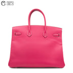HERMES Authenticated Birkin 35 Epsom Rose Tyrian Handbag