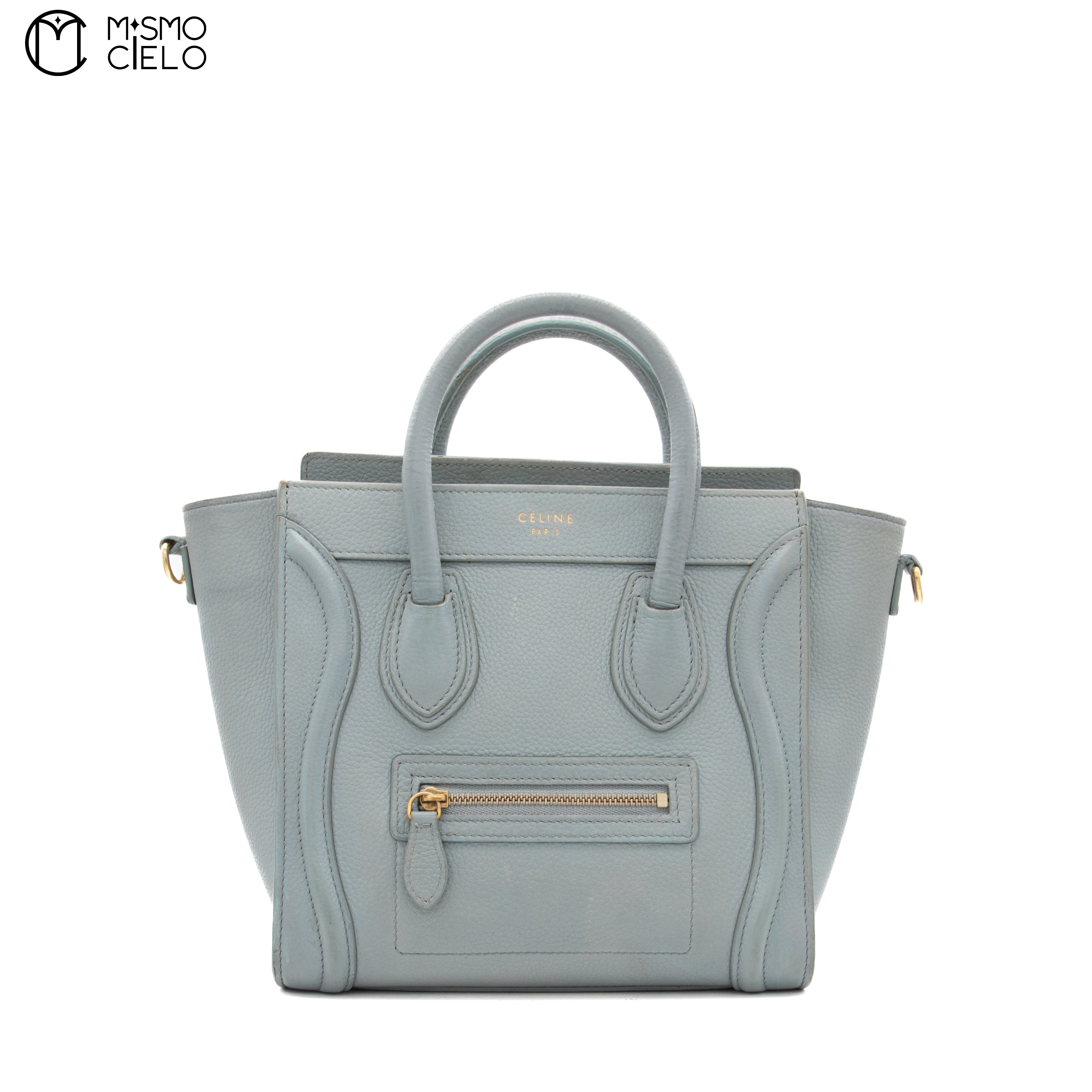 CELINE Sage Grey Nano Luggage Bag ^
