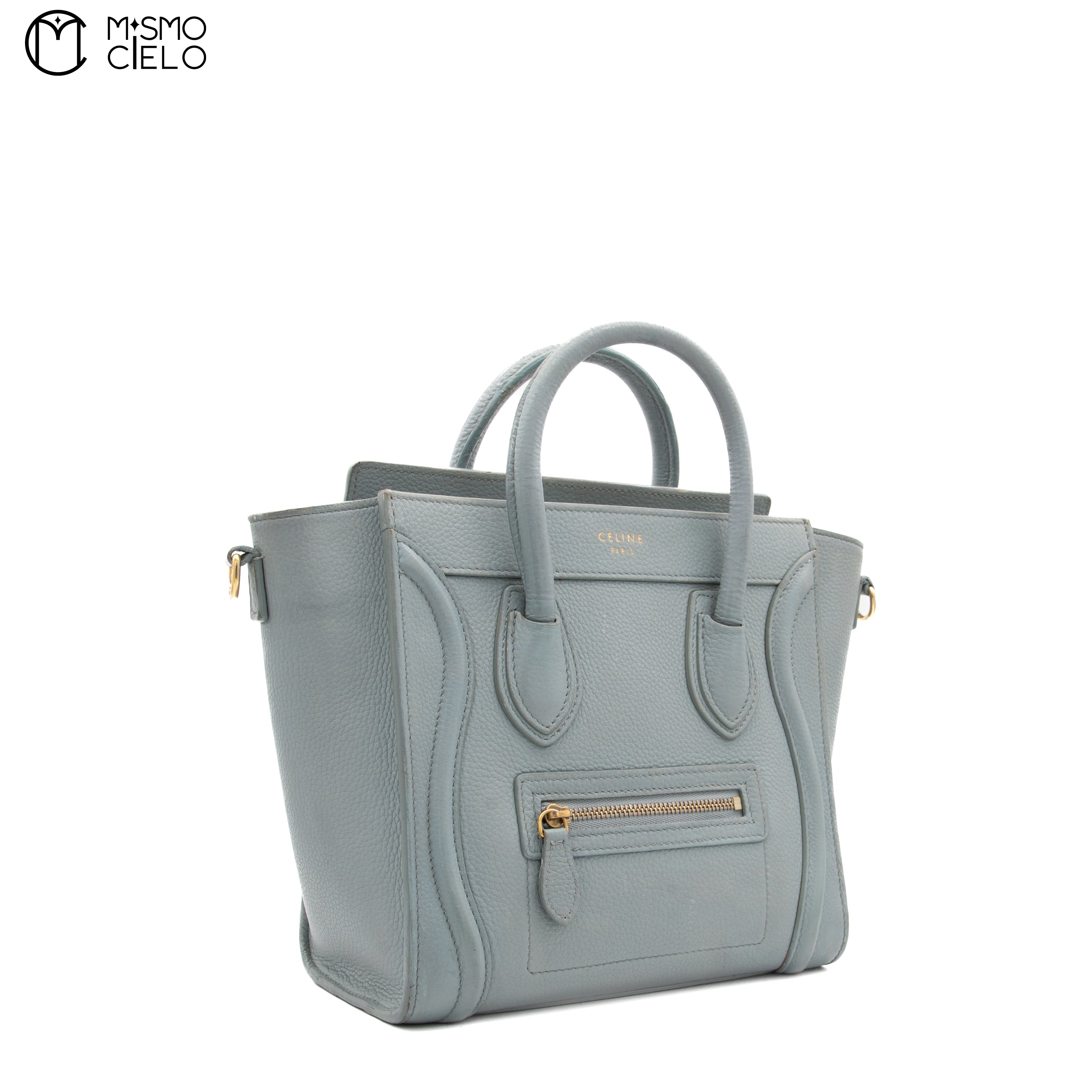 CELINE Sage Grey Nano Luggage Bag ^