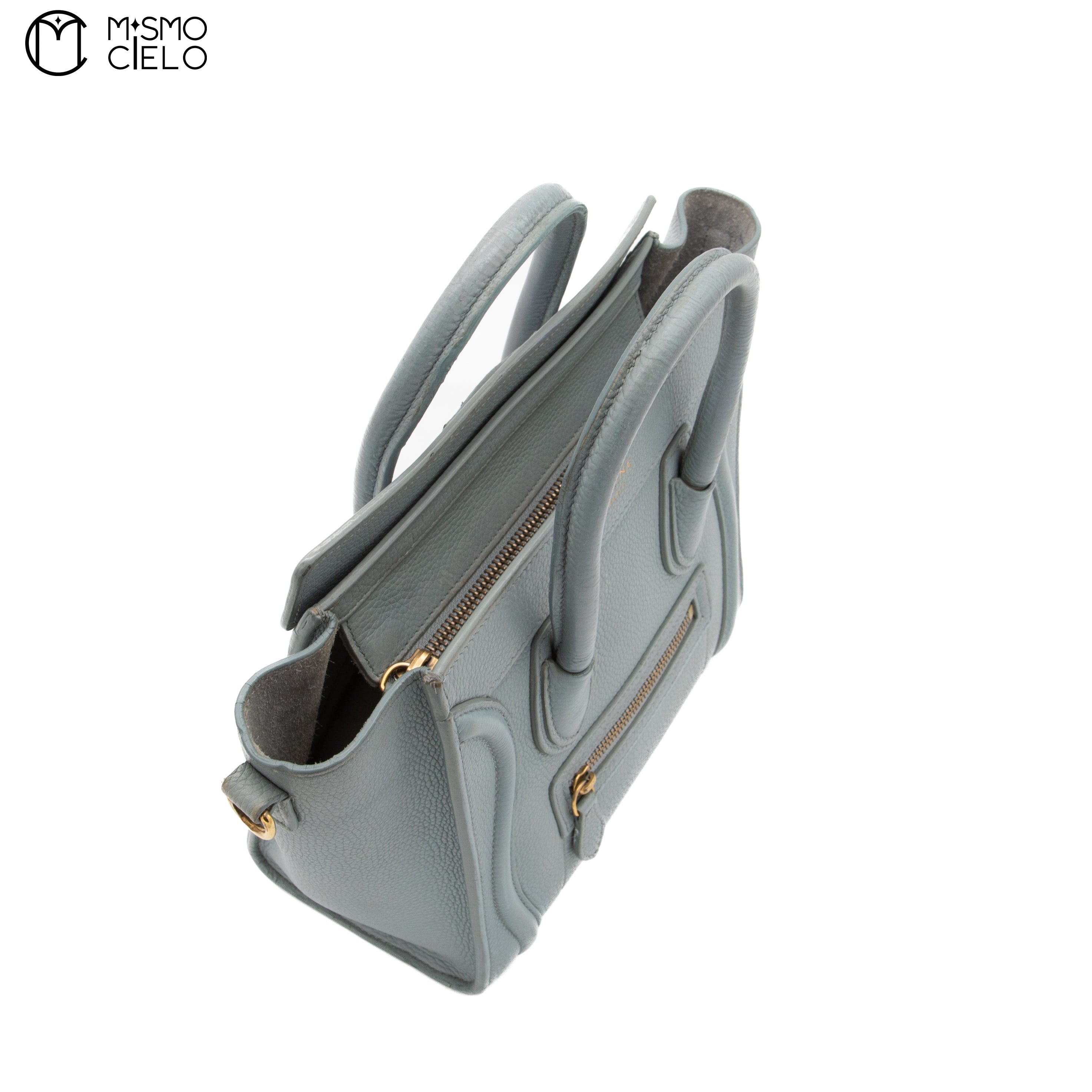 CELINE Sage Grey Nano Luggage Bag ^