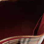 BURBERRY Red and Nova Check Shadow Horse Handbag