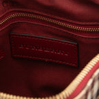 BURBERRY Red and Nova Check Shadow Horse Handbag