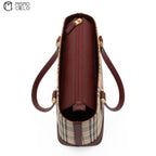 Burgundy and Nova check Tote bag