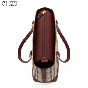 Burgundy and Nova check Tote bag