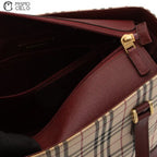 Burgundy and Nova check Tote bag