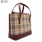 Burgundy and Nova check Tote bag