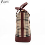 Burgundy and Nova check Tote bag