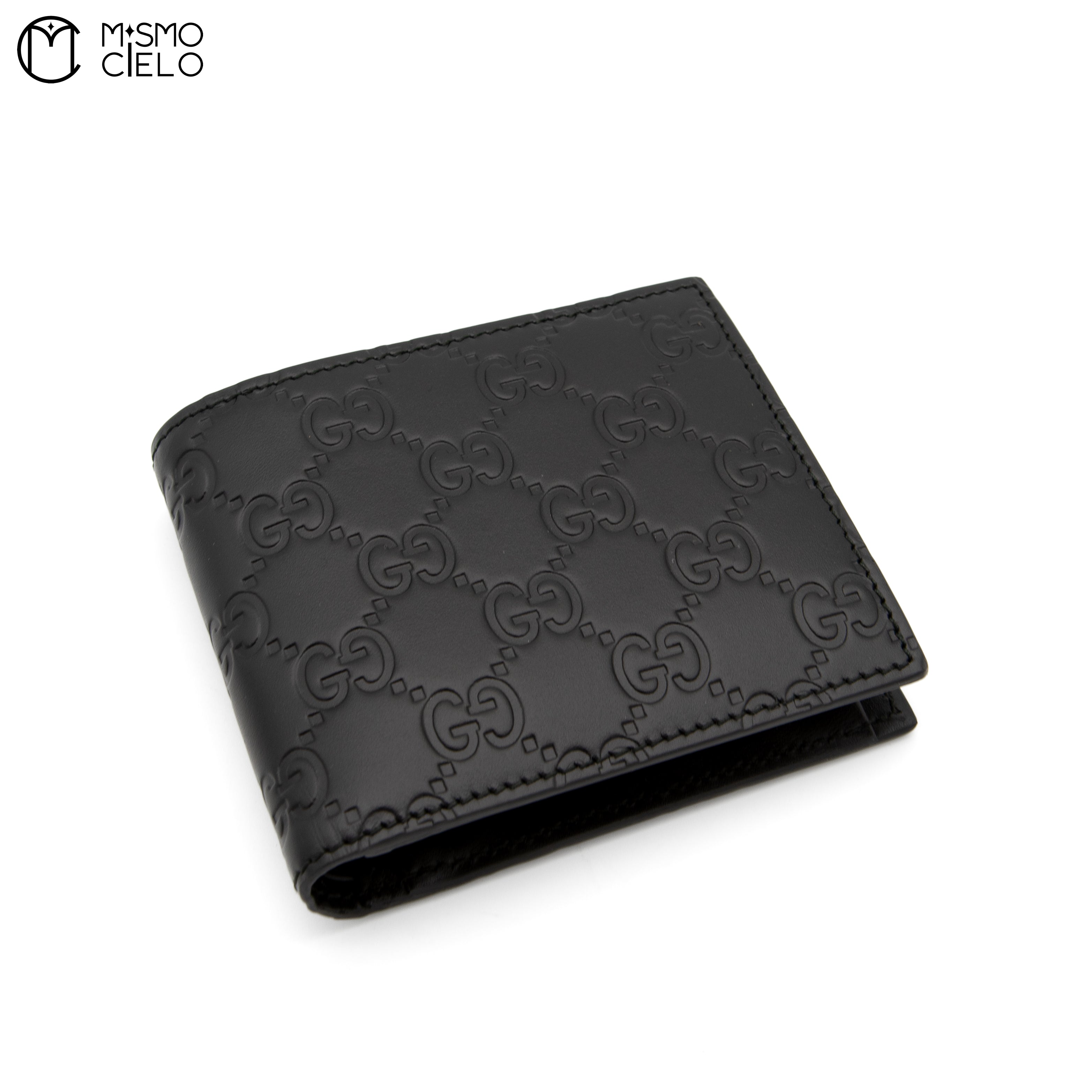 Black Guccissima Compact Folding Wallet