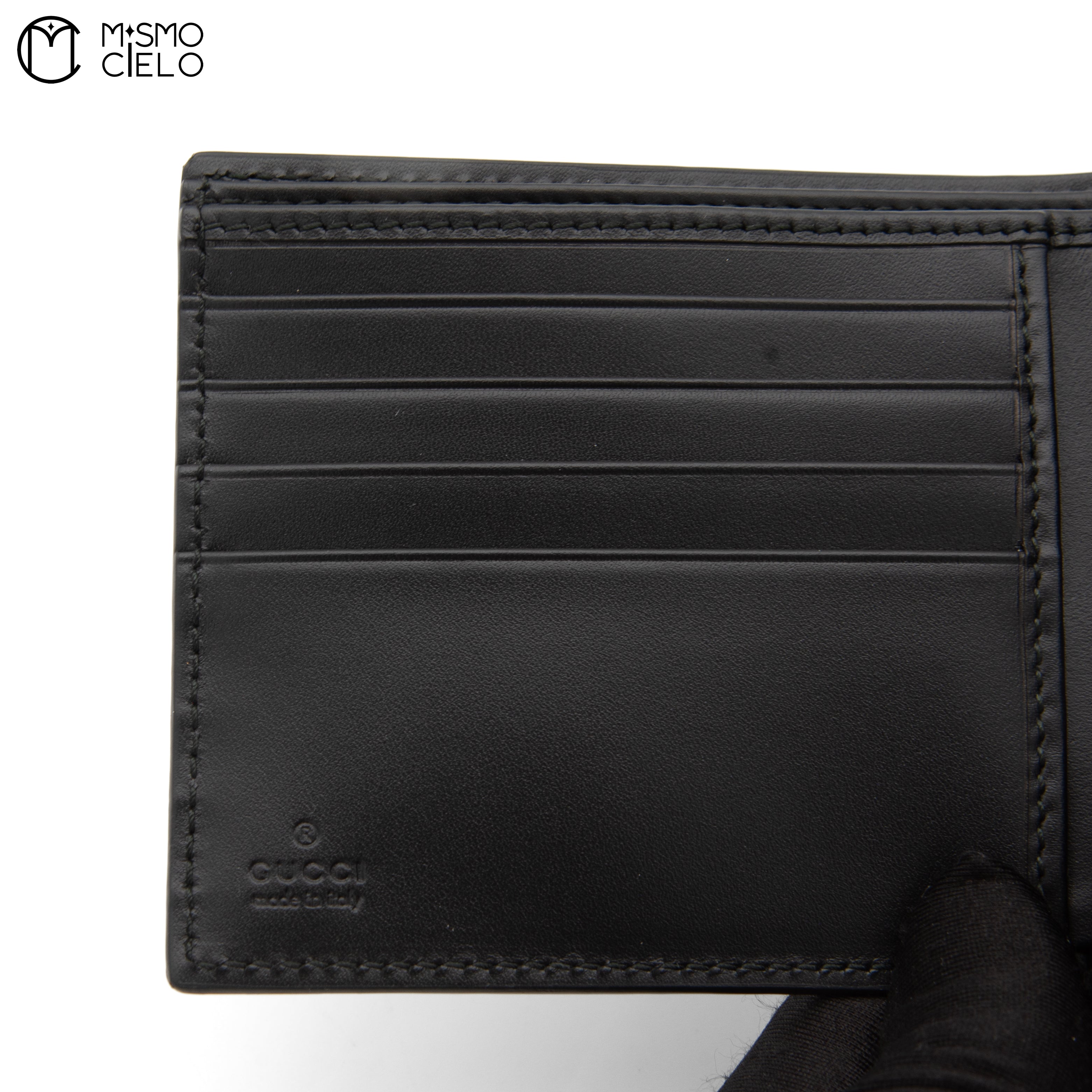 Black Guccissima Compact Folding Wallet