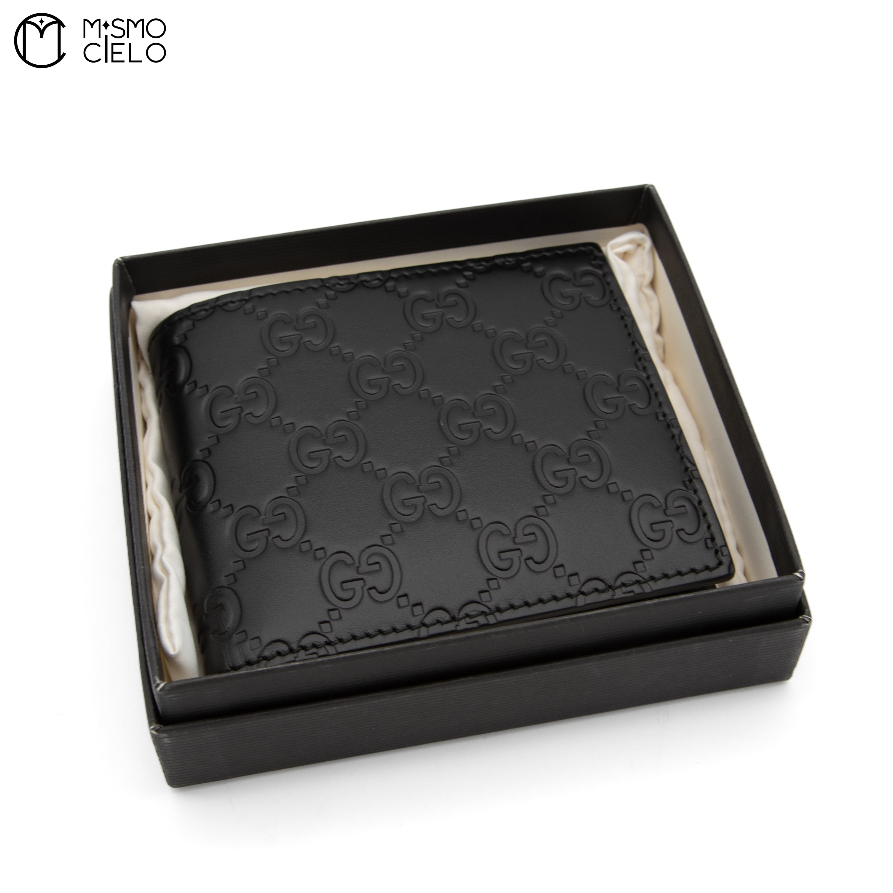 Black Guccissima Compact Folding Wallet