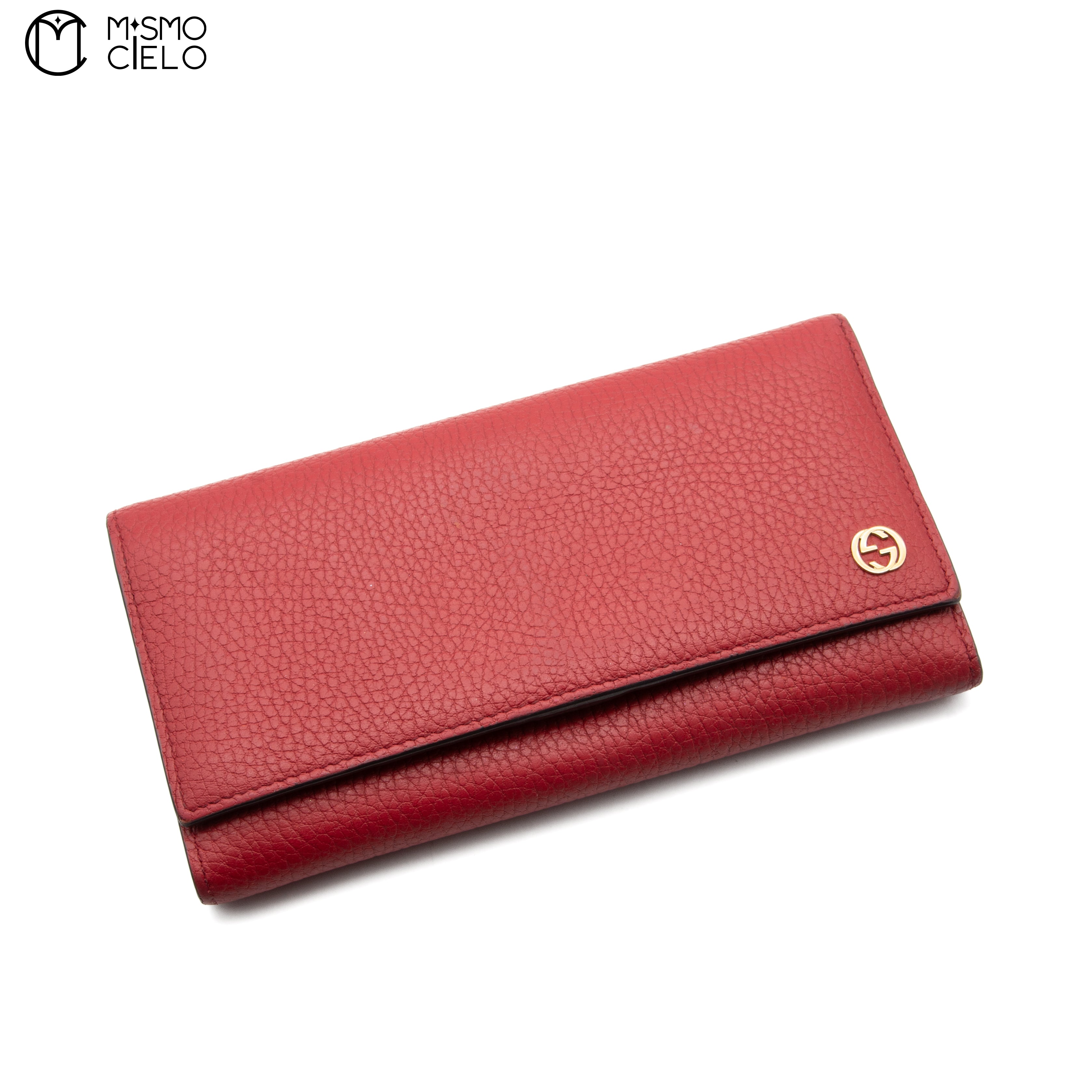 Soho Continental Wallet Red with Gold Toned GG