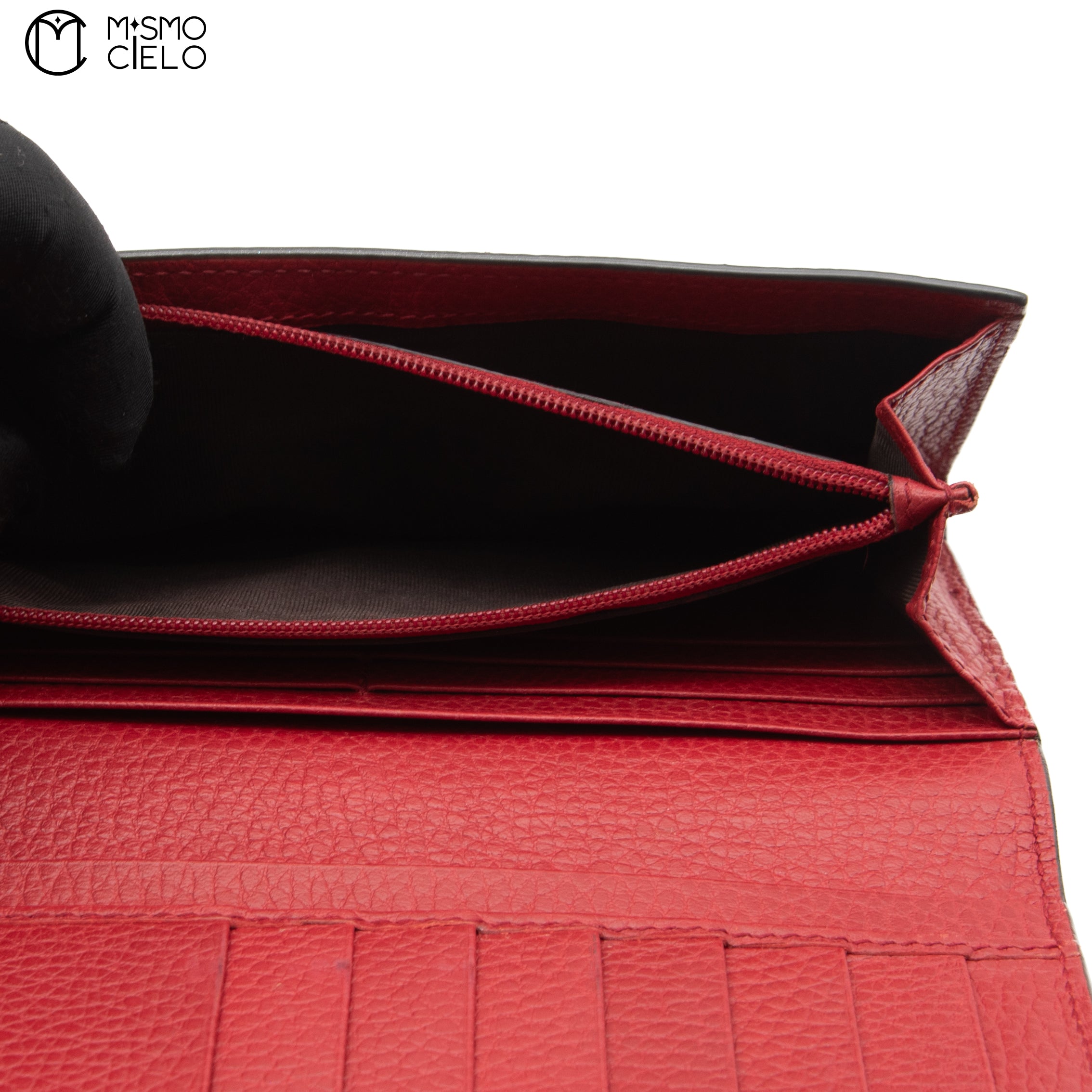 Soho Continental Wallet Red with Gold Toned GG