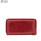 Red Round Long Zipper Wallet