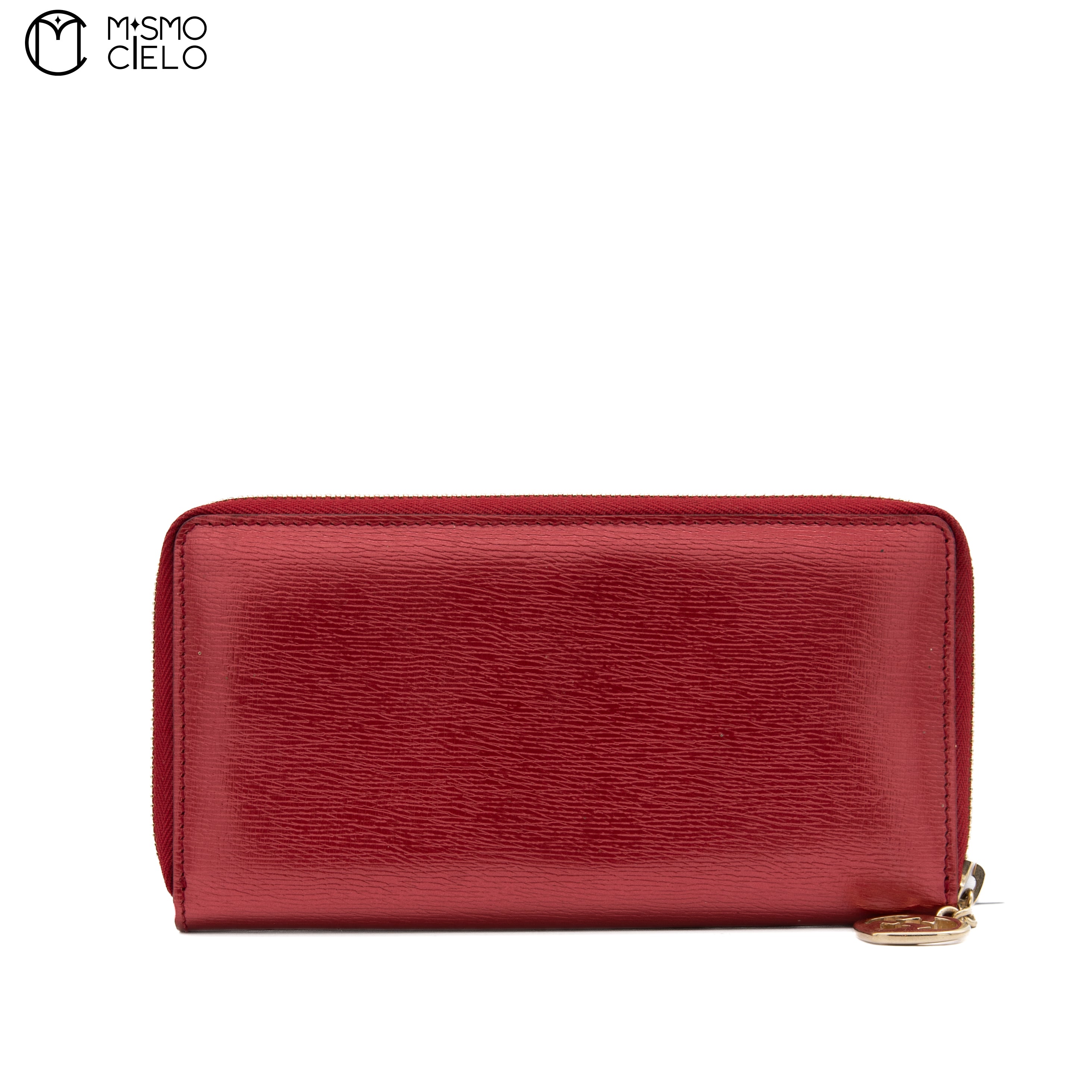 Red Round Long Zipper Wallet