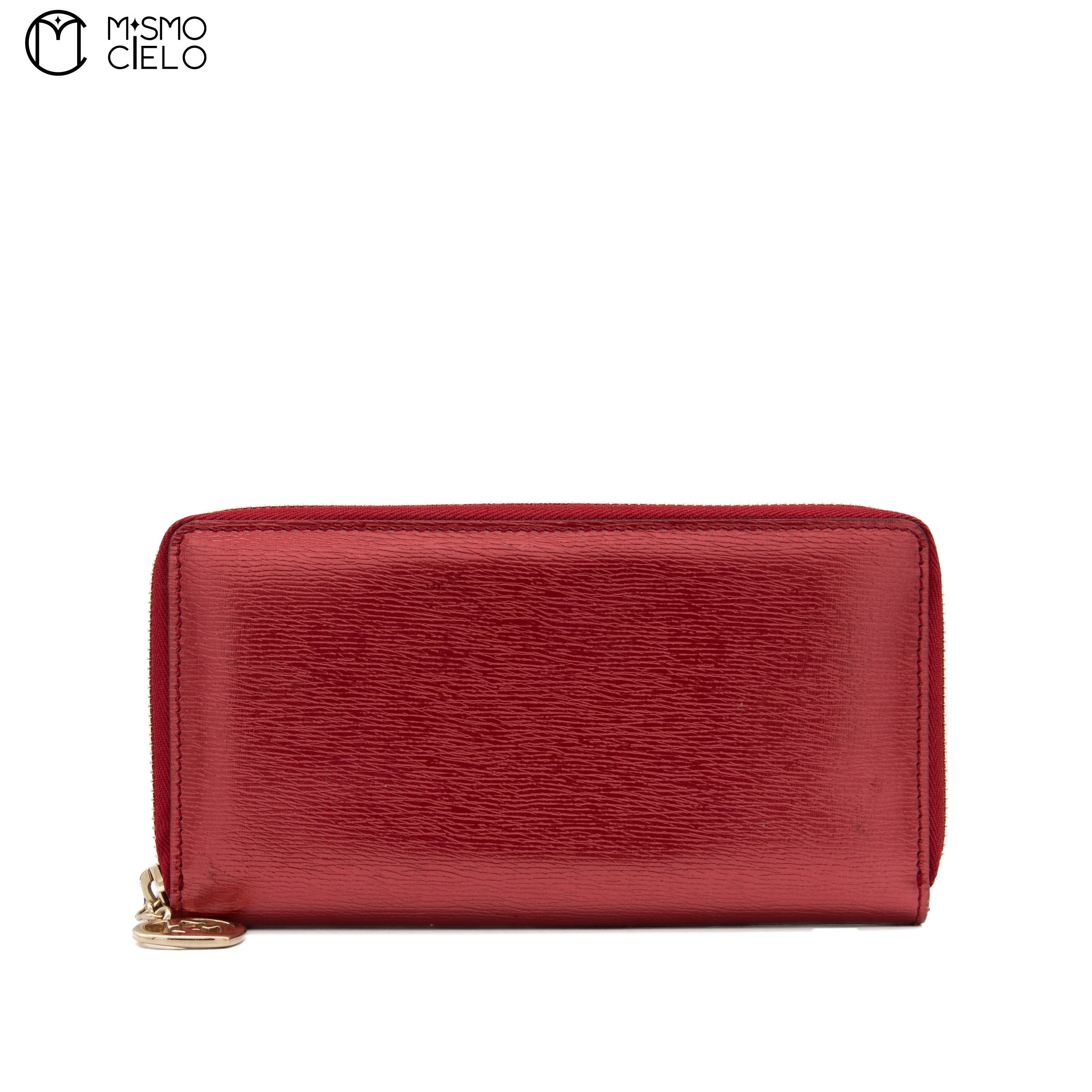 Red Round Long Zipper Wallet