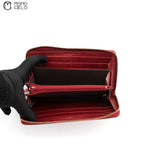Red Round Long Zipper Wallet