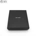 YVES SAINT LAURENT Black Bi-fold Wallet with Gold Logo *