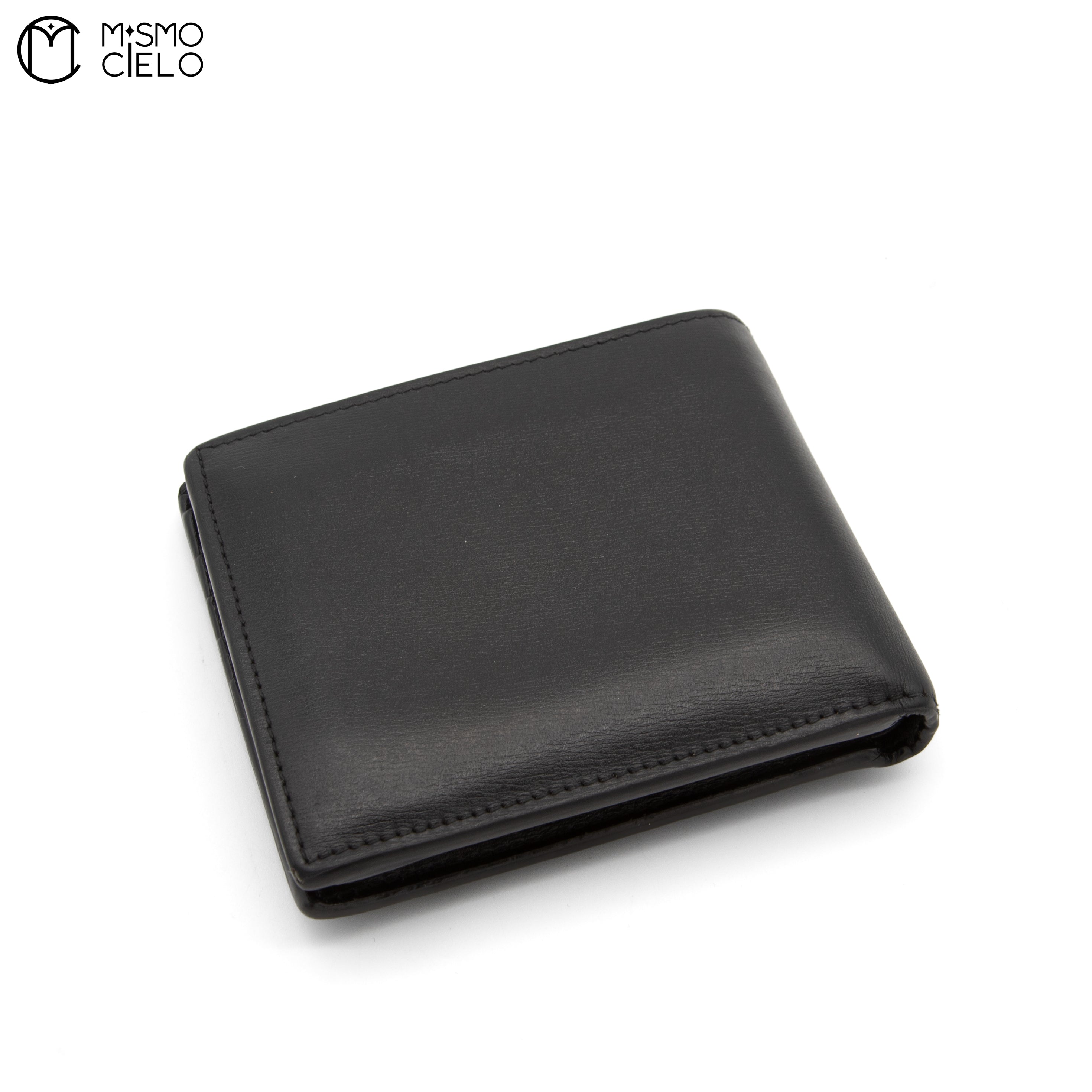 YVES SAINT LAURENT Black Bi-fold Wallet with Gold Logo *