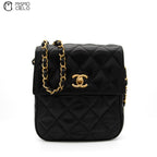 CHANEL Black Turn lock Mini Chain Shoulder Bag #