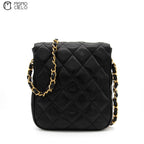 CHANEL Black Turn lock Mini Chain Shoulder Bag #