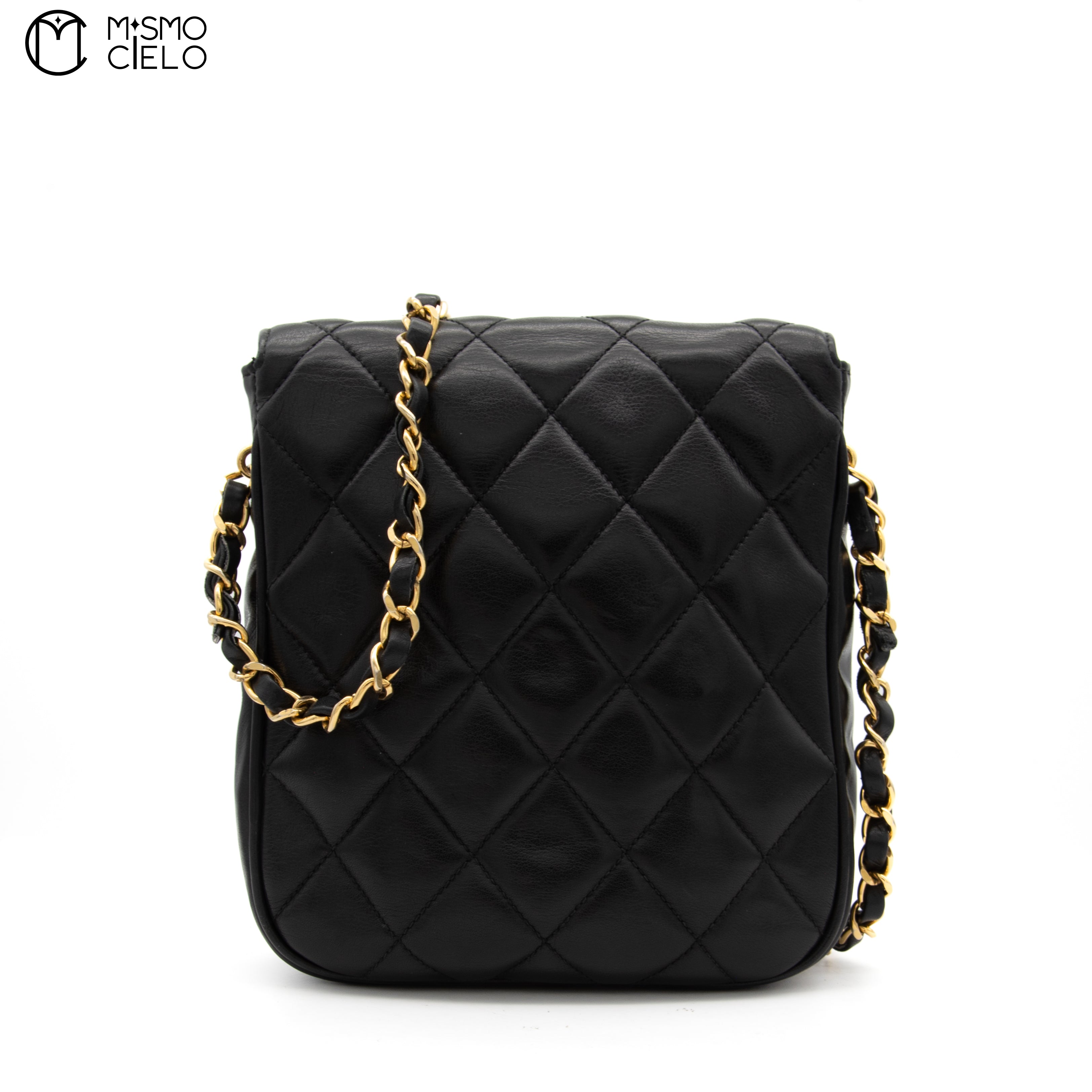 CHANEL Black Turn lock Mini Chain Shoulder Bag #