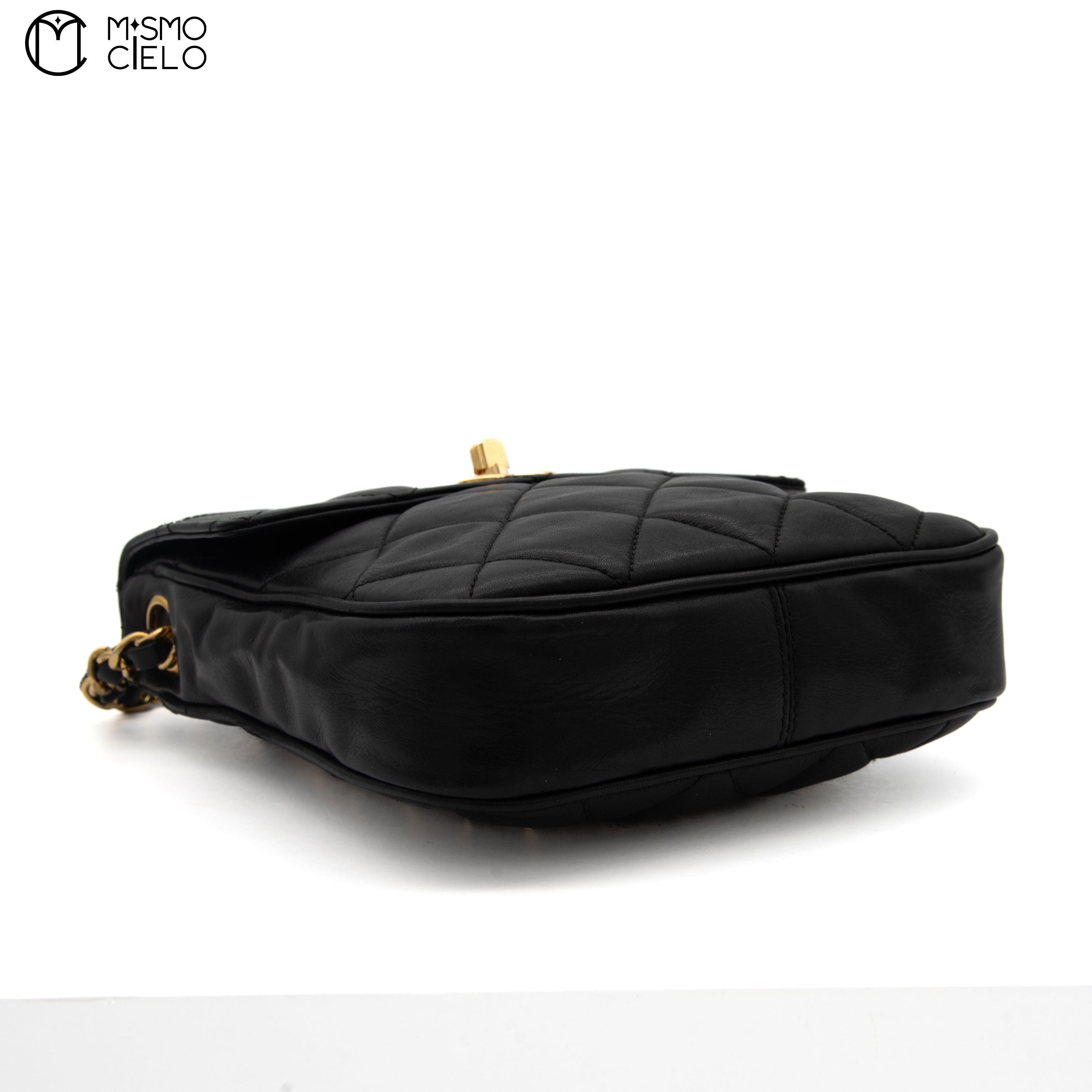 CHANEL Black Turn lock Mini Chain Shoulder Bag #
